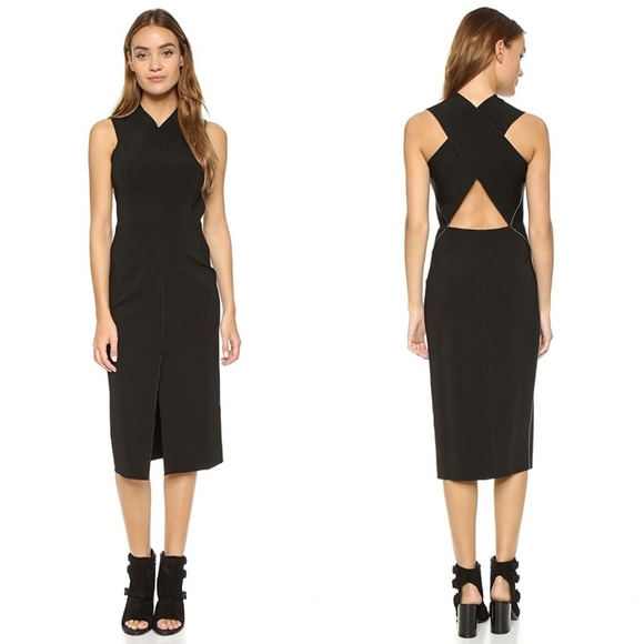 rag & bone Dresses & Skirts - Rag & Bone Black X Back Ponte Midi Dress size 0